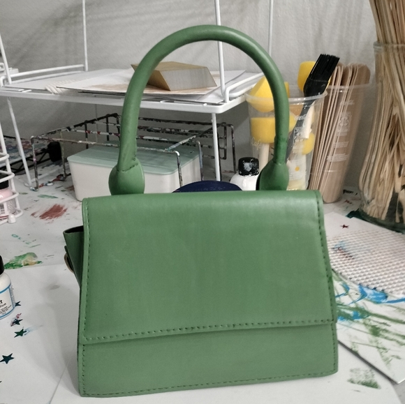 Fairy purse with flowery reveal tiny green handbag crossbody with handle 6x3x5 - Picture 14 of 14